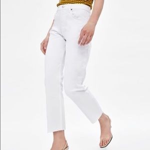 Zara straight leg white jeans